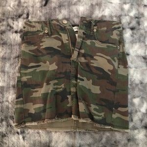 camo denim skirt